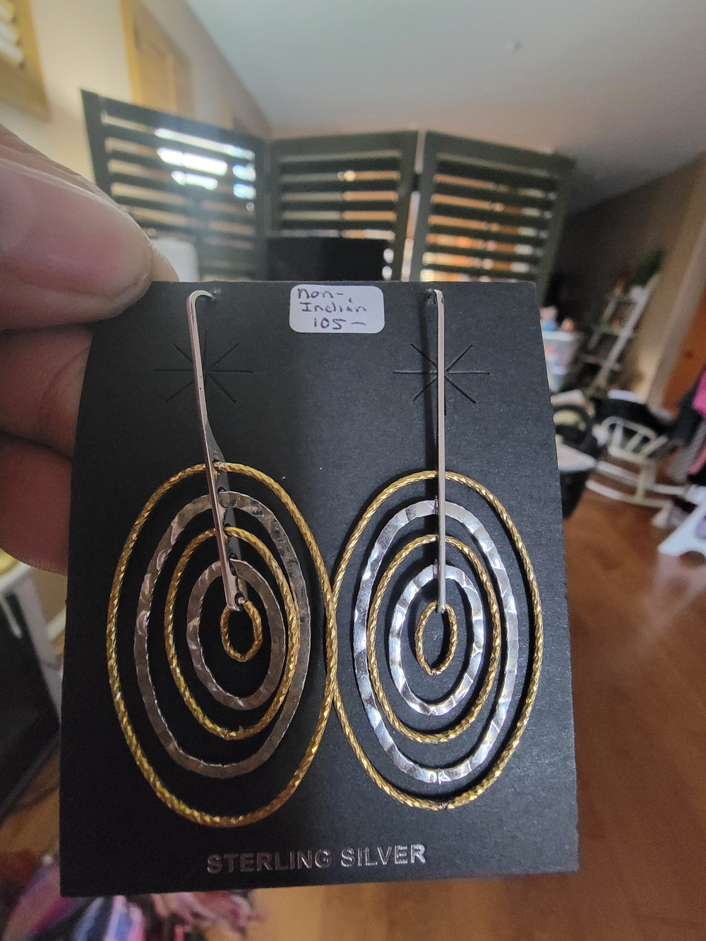 Sterling Silver Two-Tone Spiral Drop Earrings - Gold & Silver